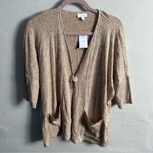J.Jill Linen Blend Oversized Short Sleeve Cardigan